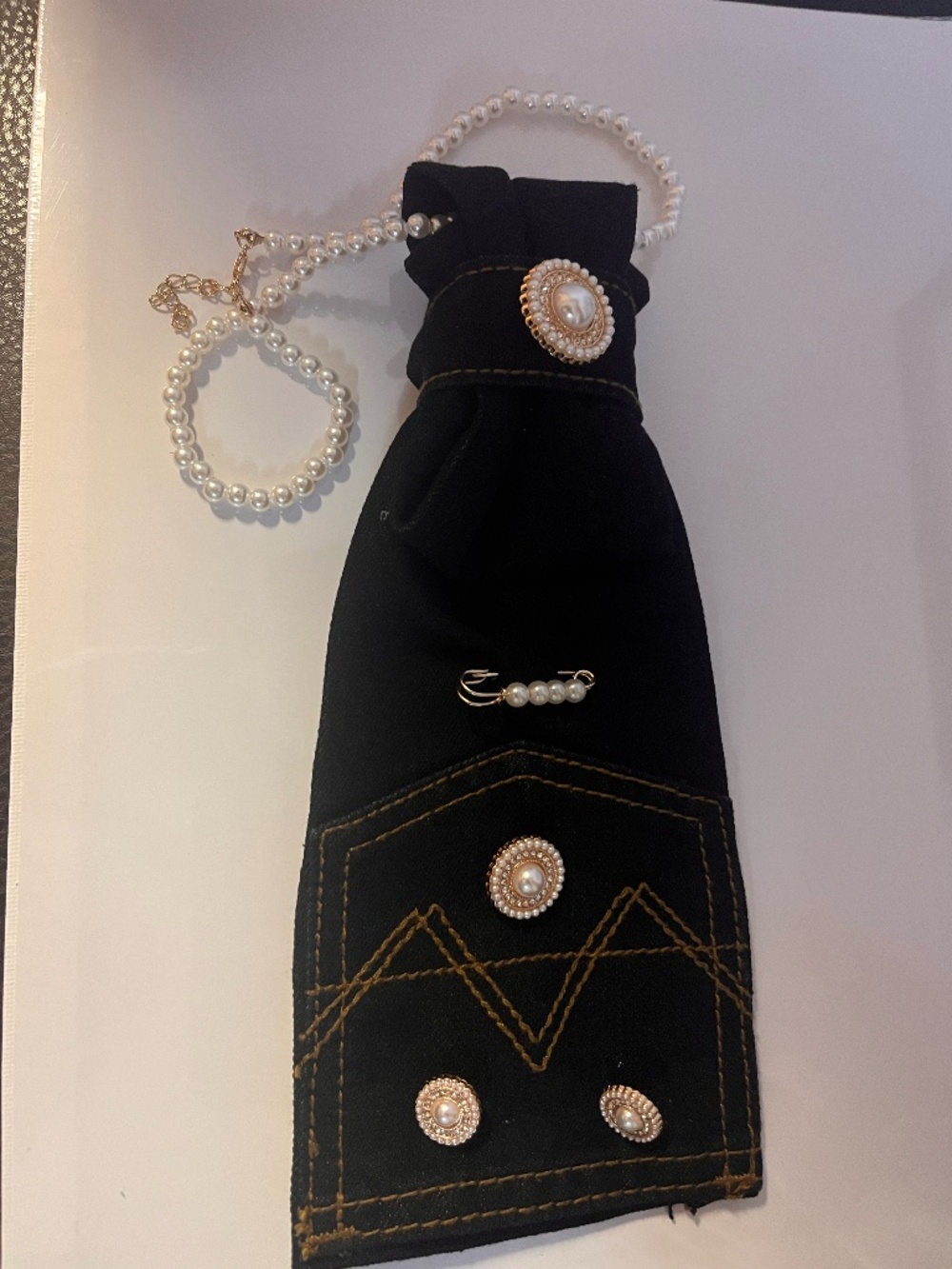 Dark Denim  Pearl Necklace